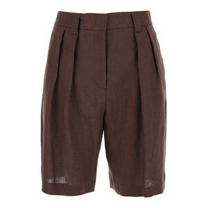 Plain Women Linen Bermuda Pants